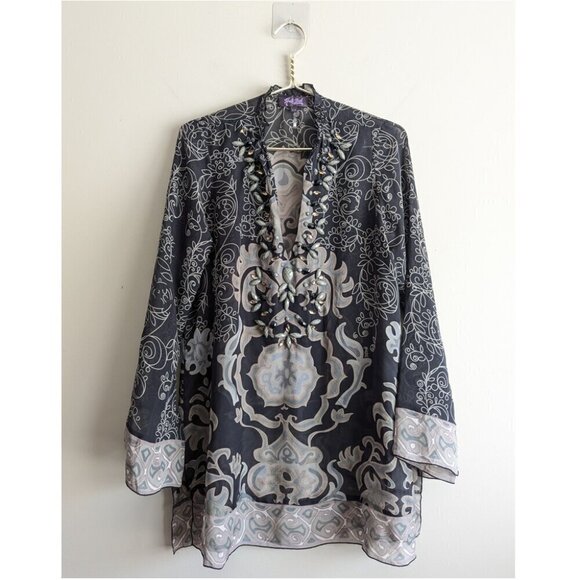 Hale Bob silk embellished tunic - Picture 1 of 8